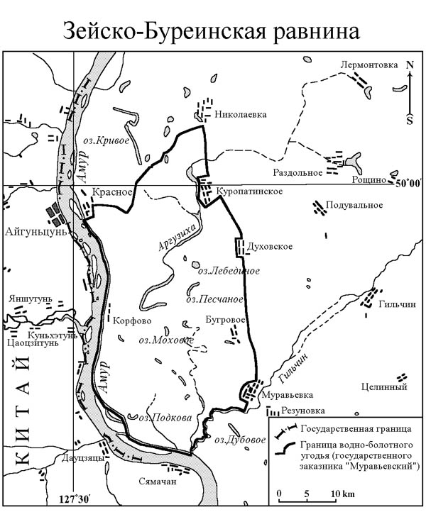 Зейско-Буреинская равнина в пределах государственного заказника «Муравьёвский», водно-болотное угодие