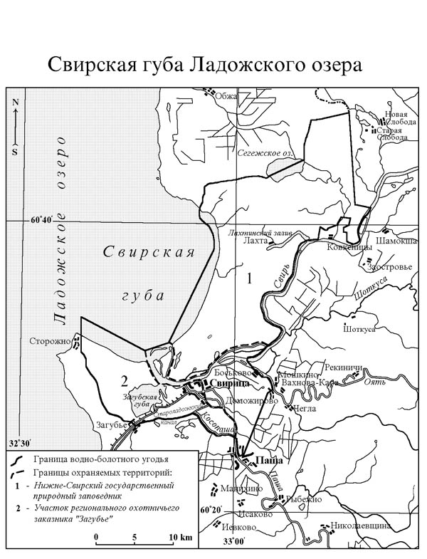 Свирская губа Ладожского озёра, водно-болотное угодие